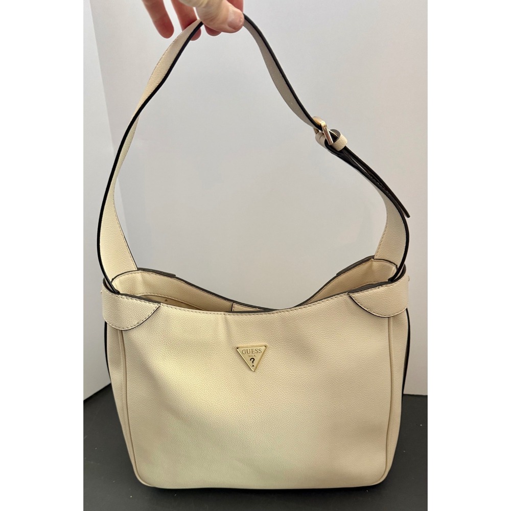 Guess Fedora Medium Hobo Shoulder Bag Bone (White) Summer Minimalist Boho 70s